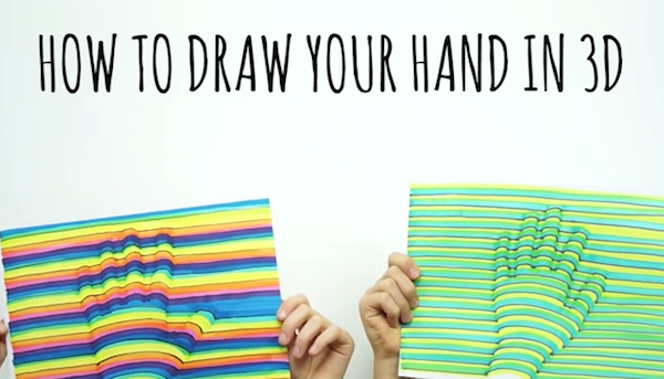 600x343 How To Draw Your Hand In D Camp Ideas Hand Art, Diy Arts