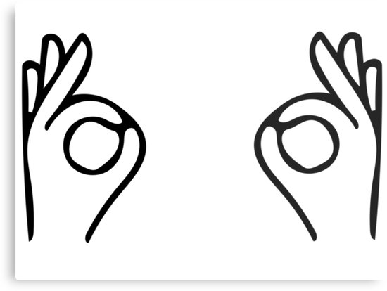 550x414 Ok Emoji Hands And Eyes, Okay Metal Prints