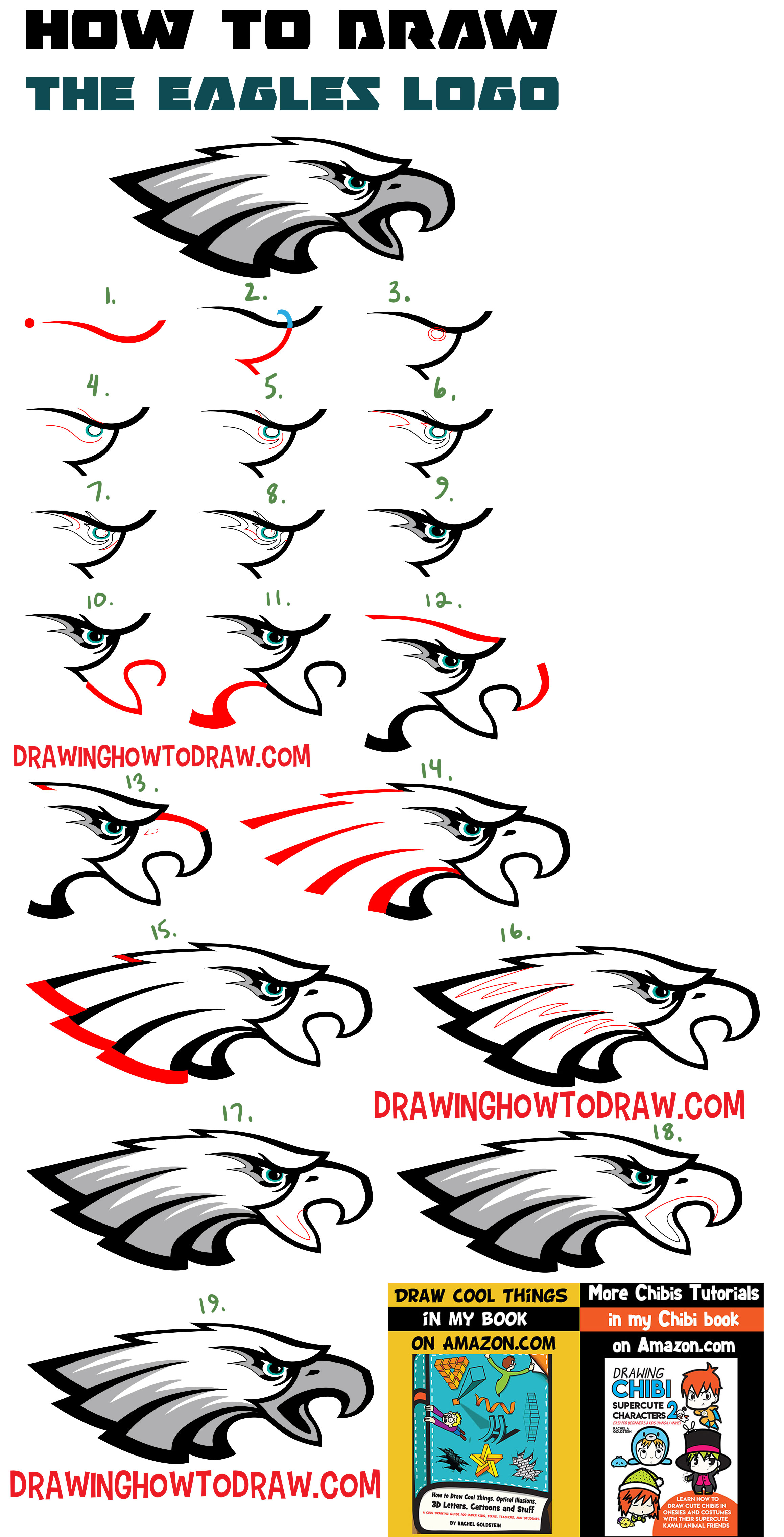 2319x4545 How To Draw The Eagle's Logo With Easy Step