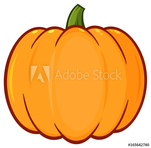 500x490 Orange Pumpkin Vegetables Cartoon Drawing Simple Design