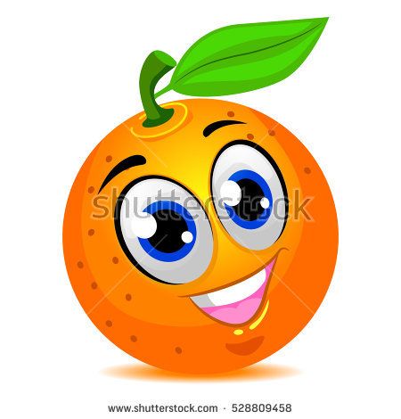 450x470 Vector Illustration Of Orange Fruit Mascot Smiling