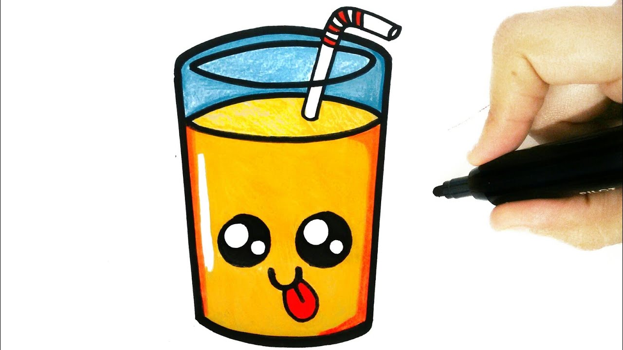 1280x720 How To Draw Orange Juice Step