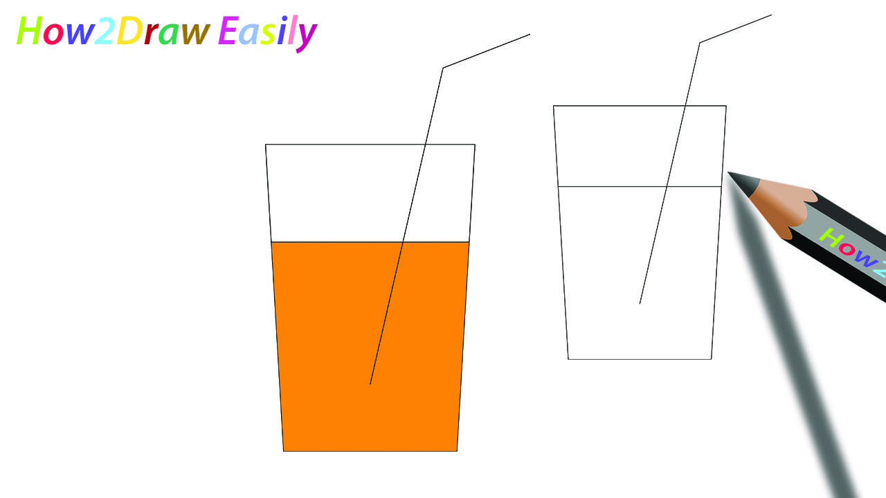 1280x720 Orange Juice Glass Drawing Coloring