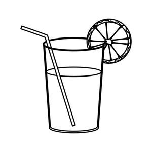 300x300 Orange Juice Icon Isolated Drawing Vector Illustration Graphic