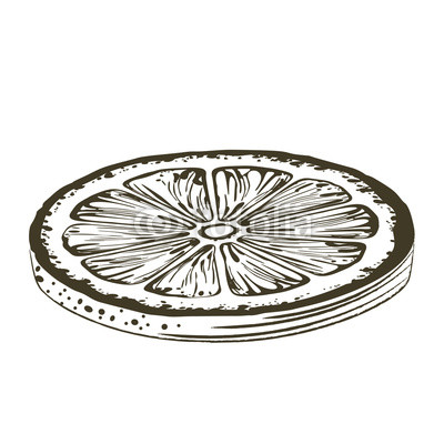 400x400 Orange Slice, Icon Illustration Isolated On White Background