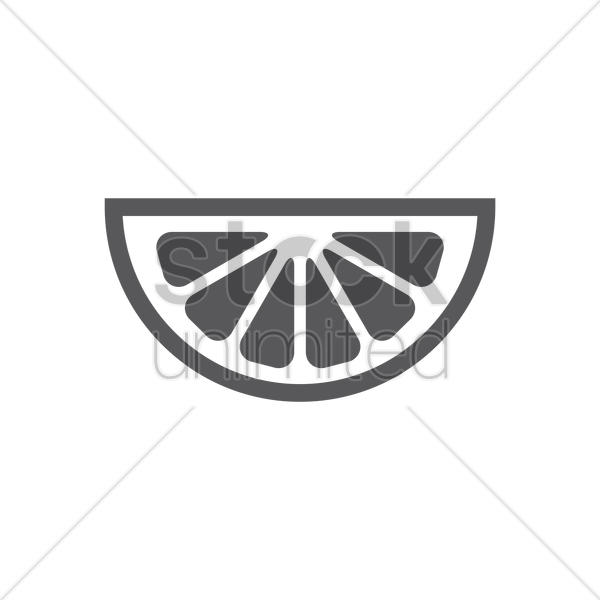 600x600 Orange Slice Vector Image
