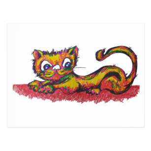 307x307 Cute Kitten Drawing Postcards Zazzle Au