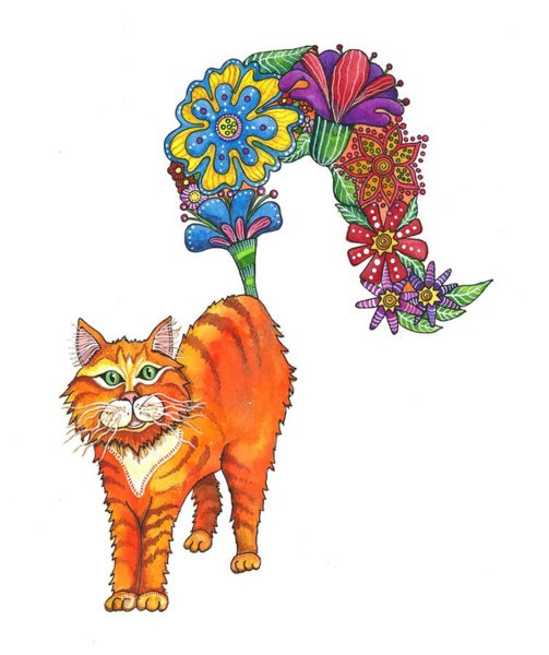 503x600 Orange Tabby Cat Paintings