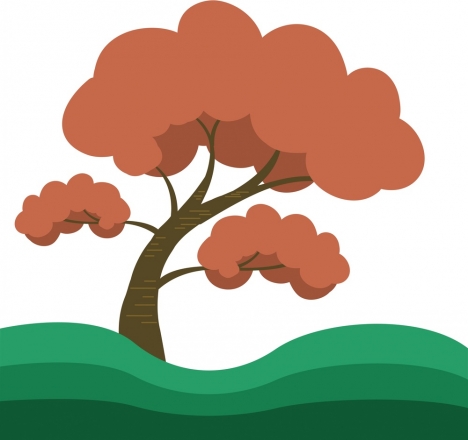 468x440 Tree Drawing Curves And Colored Design Vectors Stock In Format