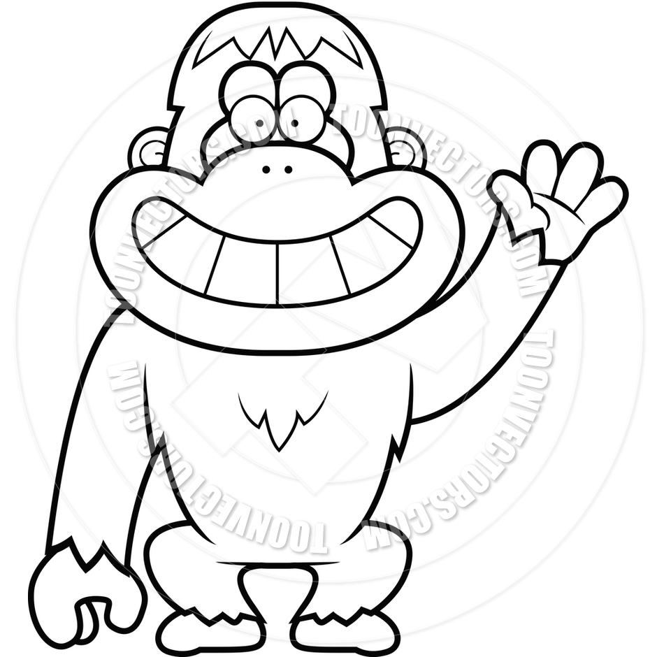 940x940 Cartoon Orangutan Waving