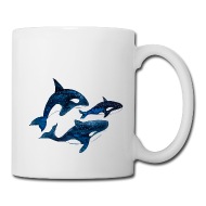 190x190 Orca Whale Family I Watercolor Drawing I Gift Mug Spreadshirt