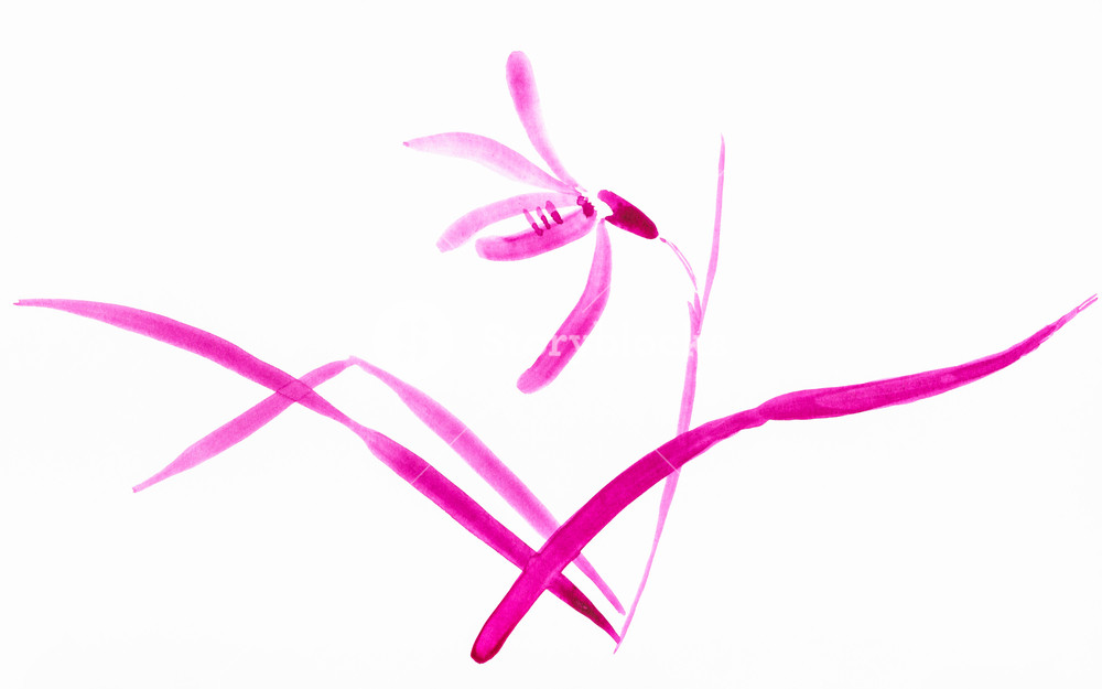 1000x625 training drawing in suibokuga style with watercolor paints