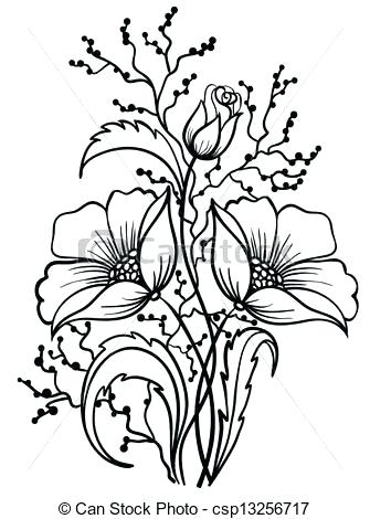335x470 Outline Of Flowers Outline Orchid Flower Tattoos Design