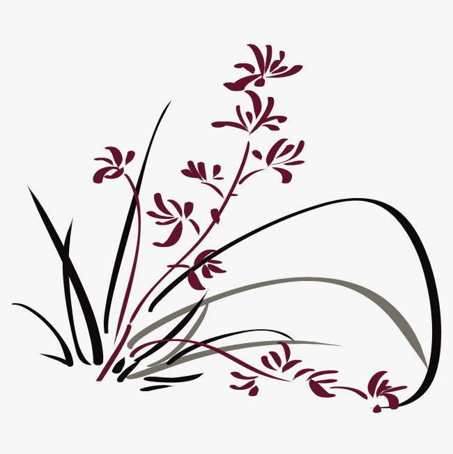 650x651 Ink Chinese Style Orchid Illustration Image