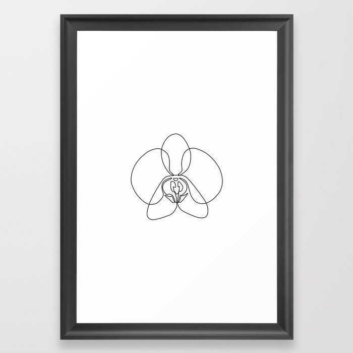 700x700 One Line Orchid Framed Art Print