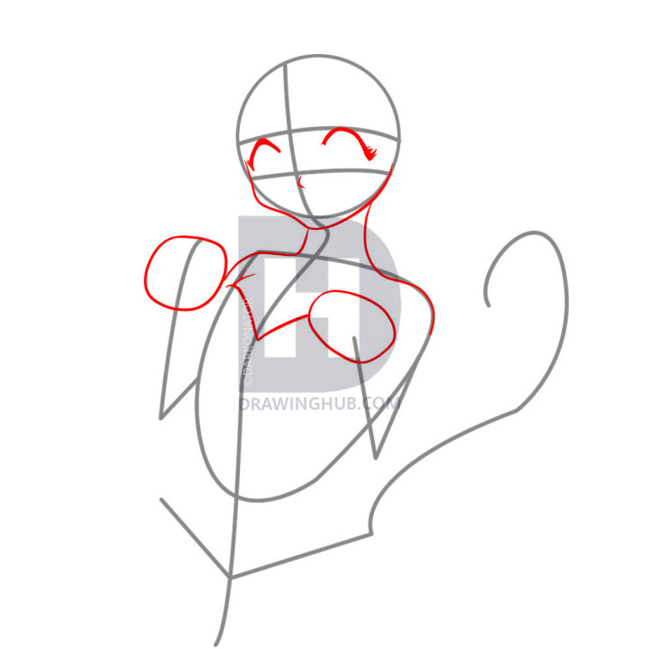 720x720 How To Draw Neko, Step