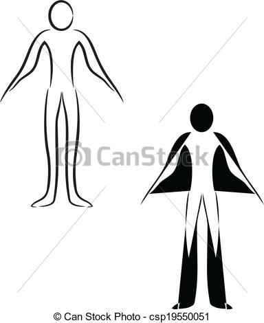 384x470 Ordinary, Superhero Vector Sketch Of Two Sides Of Man, Ordinary