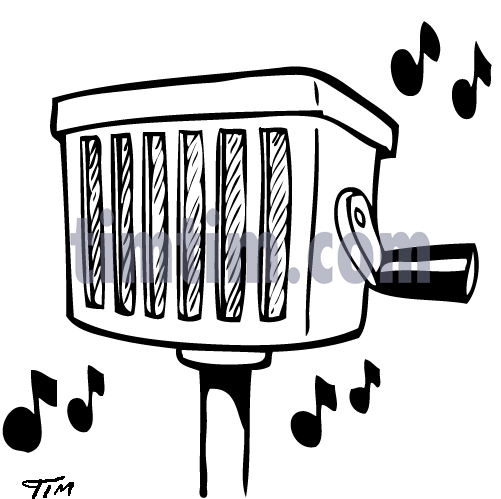 501x499 Free Drawing Of Barrel Organ Bw From The Category Dance Music