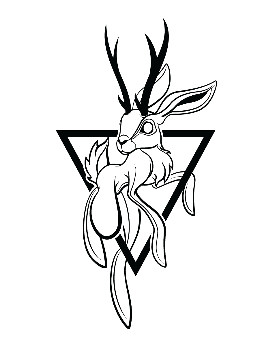 915x1225 Jackalope Tattoo Design On Behance Artworks In Rabbit