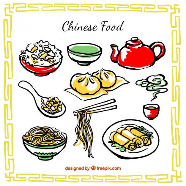 626x626 Hand Drawn Chinese Food Vector Free Download