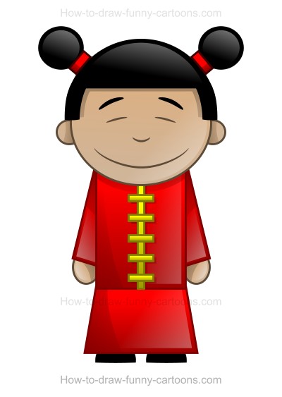 400x563 How To Draw A Cartoon Chinese Girl