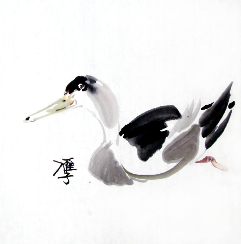 770x781 Original Chinese Ink Painitng Original Duck Ink Painting Asian