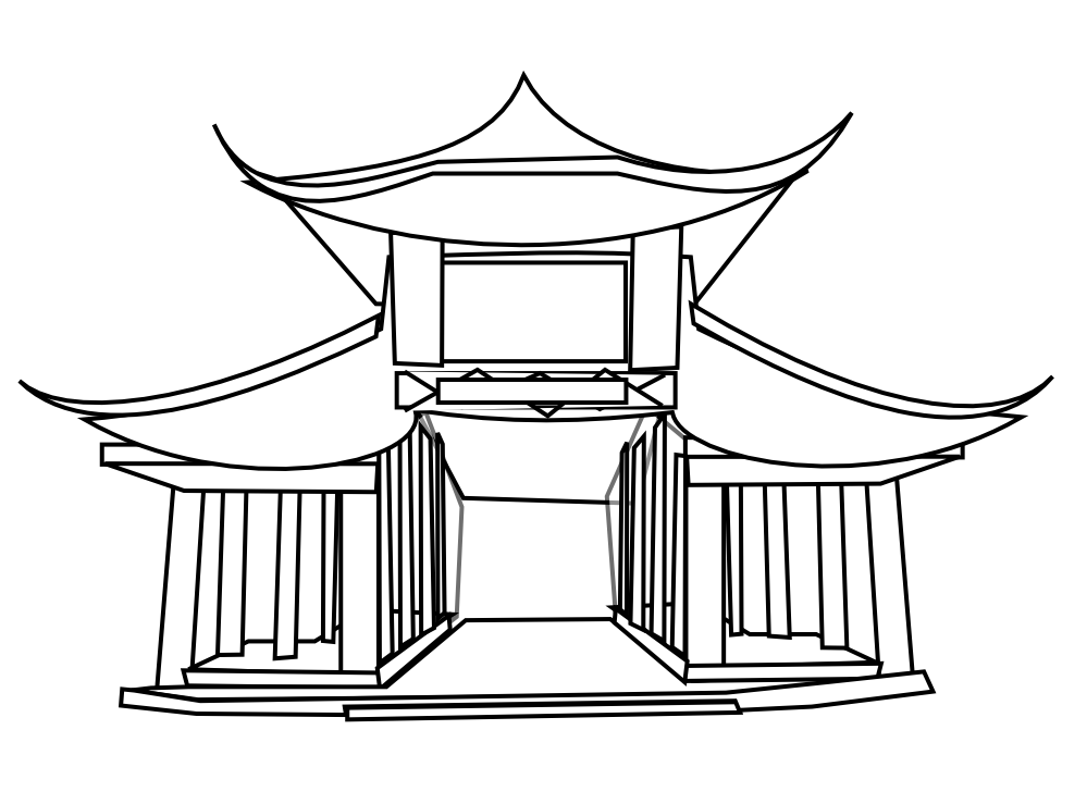 999x739 Pagoda Drawing Free Download On Unixtitan