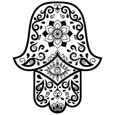 400x400 Vector Hamsa Hand Drawn Symbol Decorative Pattern In Oriental