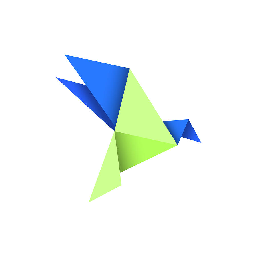 900x900 Origami Bird Design