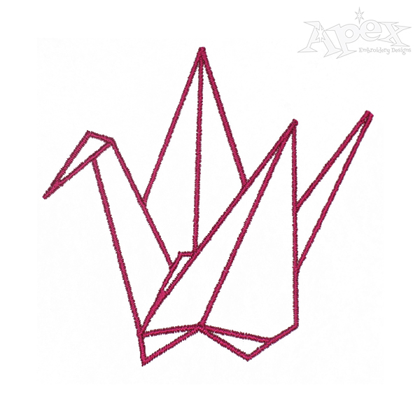 600x600 Origami Bird Embroidery Design