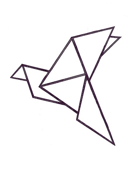 430x550 Origami Bird Posters