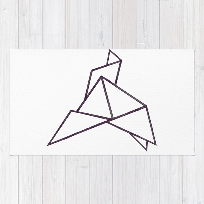 700x700 Origami Bird Rug