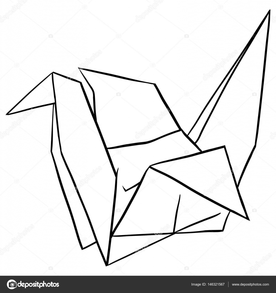 Origami Crane Drawing