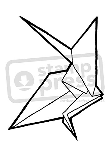 353x500 Azeeda 'origami Crane' Unmounted Rubber Stamp