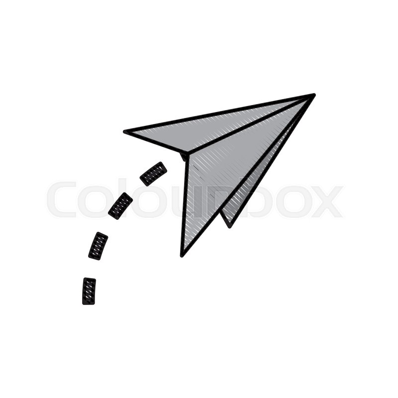 800x800 Drawing Paper Airplane Origami Stock Vector Colourbox