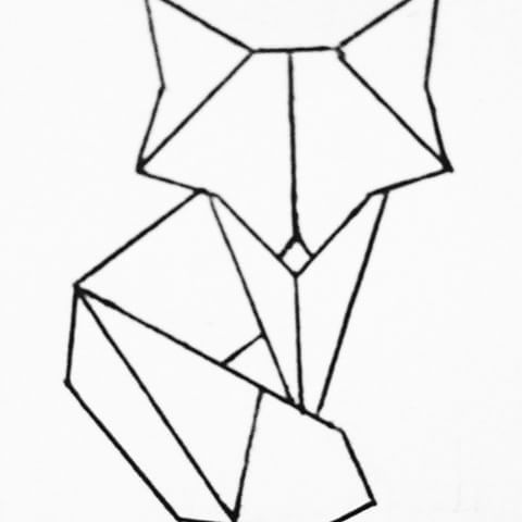 480x480 drawn origami fox origami