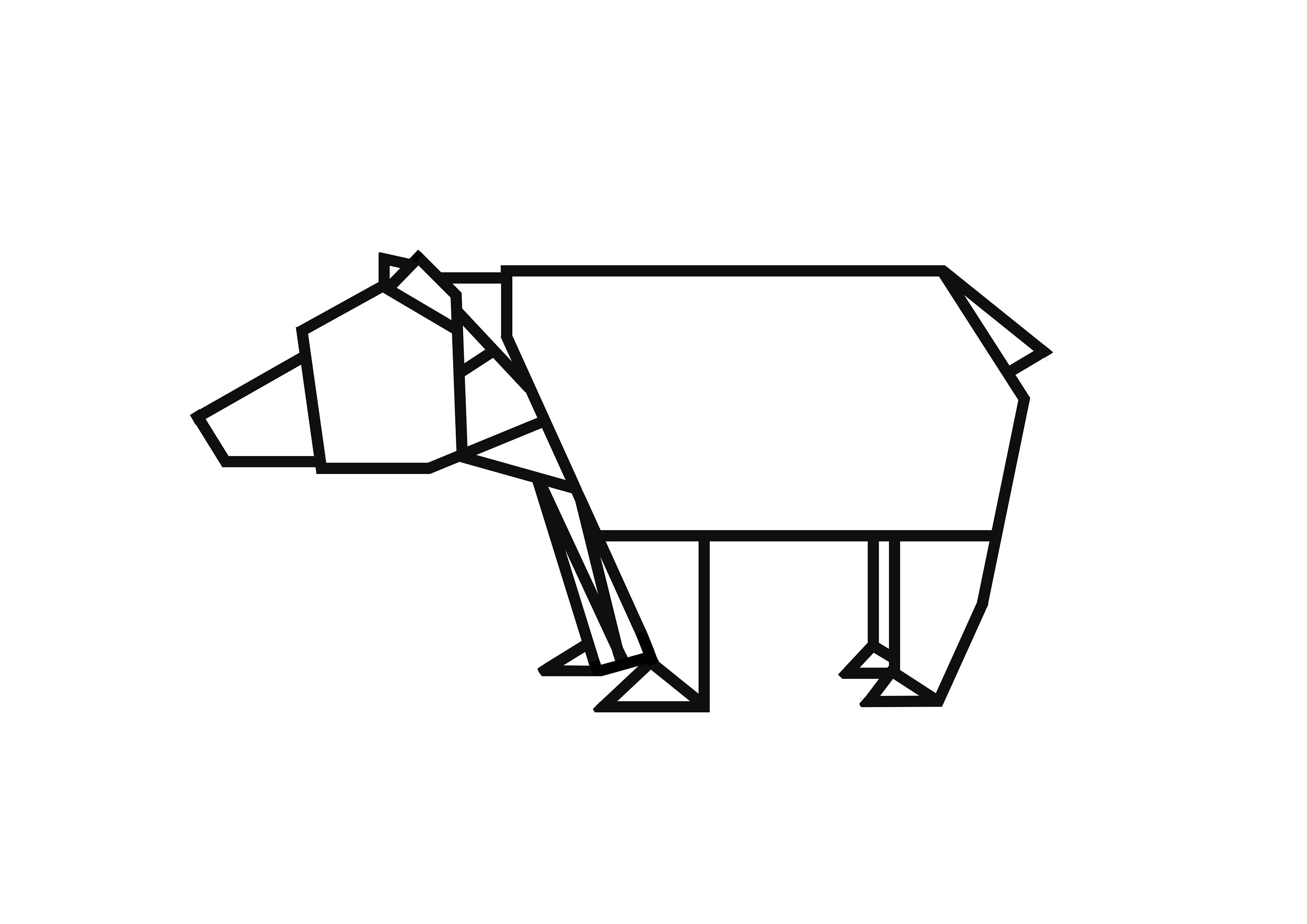 3000x2121 Printable Origami Bear Print Line Drawing Print Ursa Minor Etsy