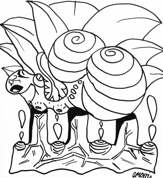 570x622 Cruel Original Black Line Drawing Sensual Psychological Etsy