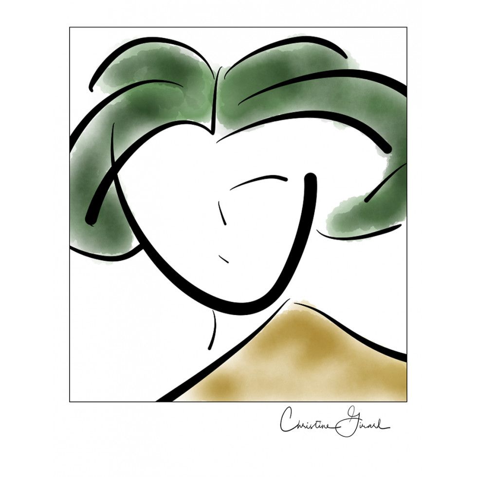 980x980 Original Drawing, Imaginary Women, Modern Art, Female Artist