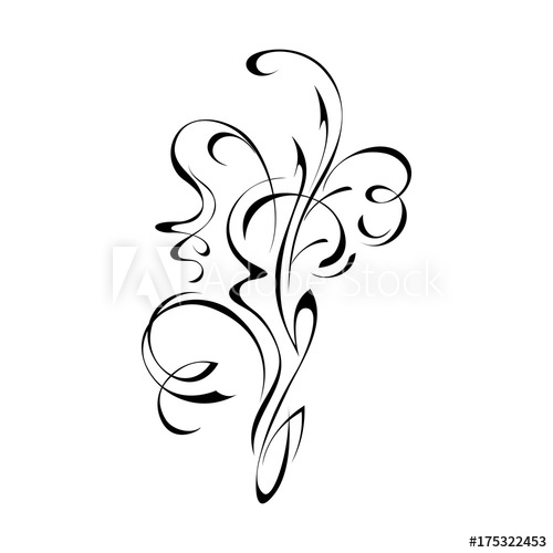 500x500 Ornament Abstract Drawing In Black Lines On A White