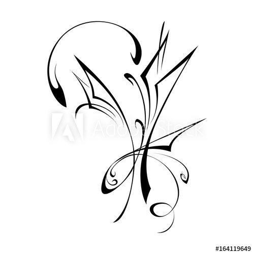 500x500 Ornament Abstract Drawing In Black Lines On A White Background