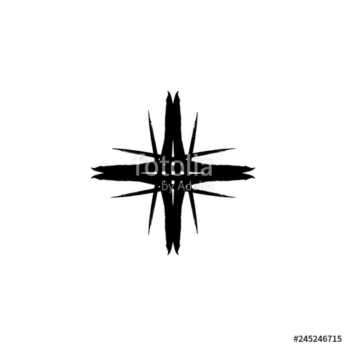 500x500 Vector Snowflake, Stylized Ink Drawing, Simple Brush Paint, Ornate