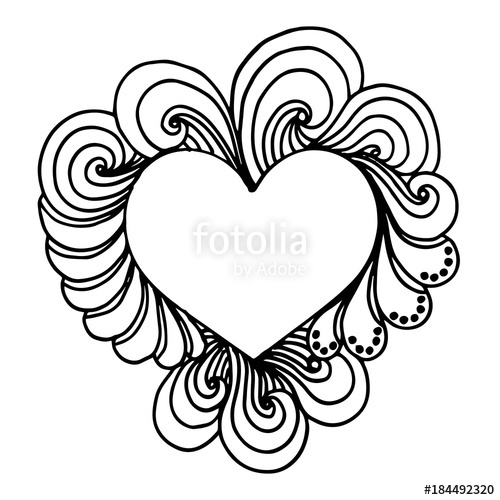 500x500 Decorative Love Frame Composition With Hearts, Flowers, Ornate