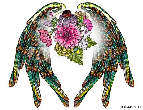 500x385 Ornate Fashioned Wings And Elegant Vintage Flower Bouquet