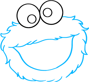 353x326 Hd How To Draw Cookie Monster From Sesame Street