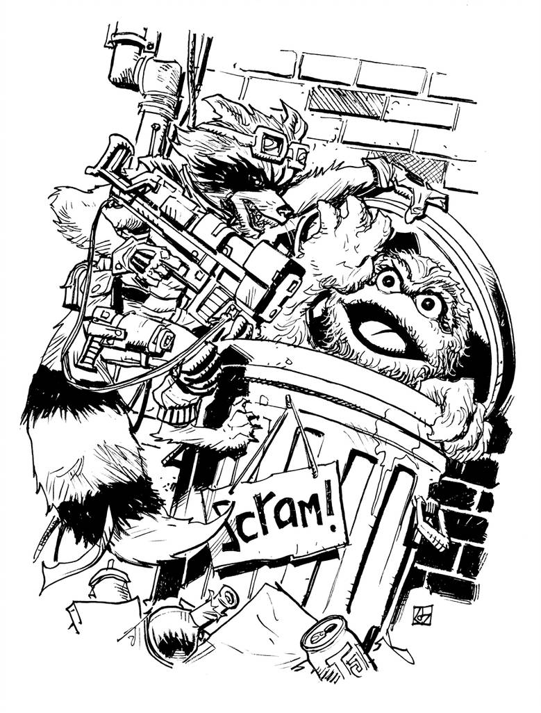 779x1026 Rocket Raccoon Meets Oscar The Grouch
