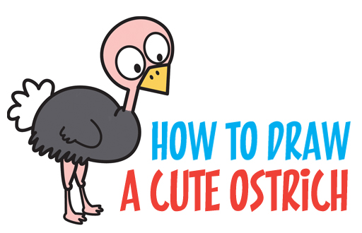512x330 How To Draw A Cute Cartoon Ostrich Easy Step