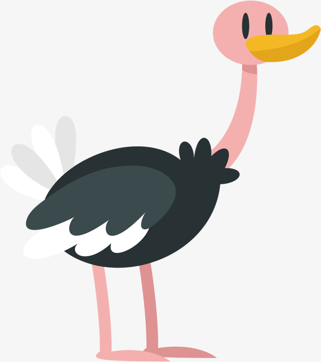650x733 Ostrich Vector, Cartoon Animal, Cartoon Hand Drawing, Decorative
