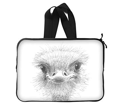 425x382 Ostrich Drawing Custom Lapotp Sleeves Bags Art