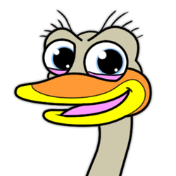 250x250 Cartoon Ostrich Step